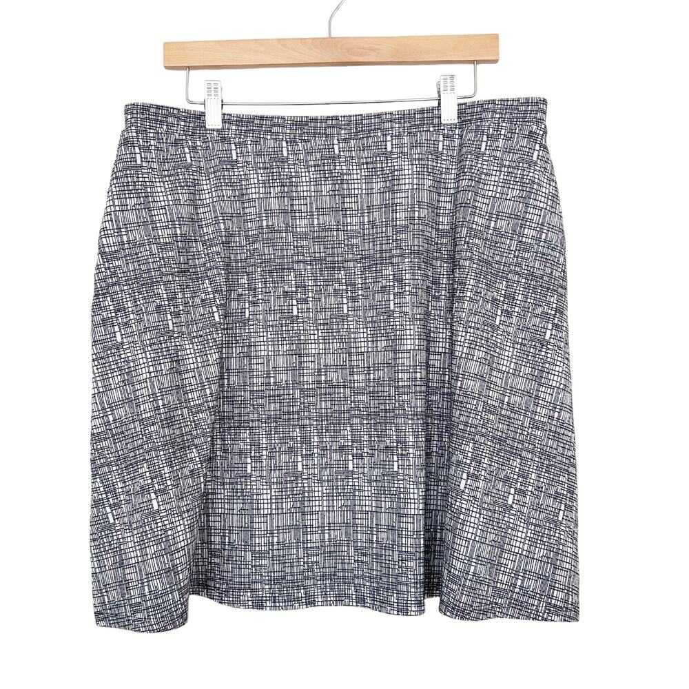 Lysse Black White Printed Skirt Sz XXL